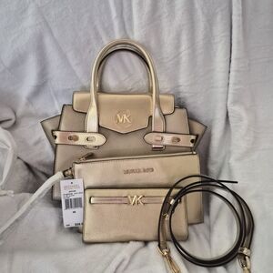 Michael Kors Gold Satchel Set
